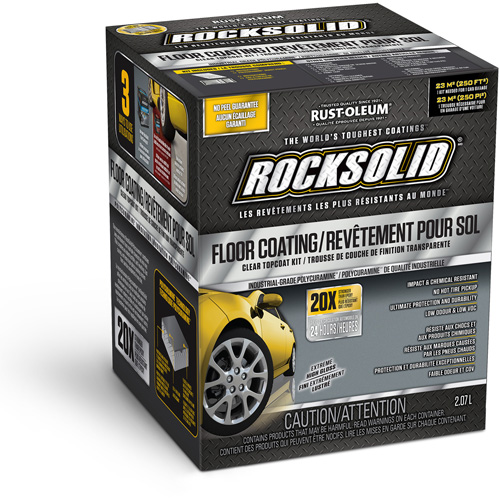 RockSolid&reg; Top Floor Coating, 2.25 L, Solvent-Based, High-Gloss, Clear O-Max