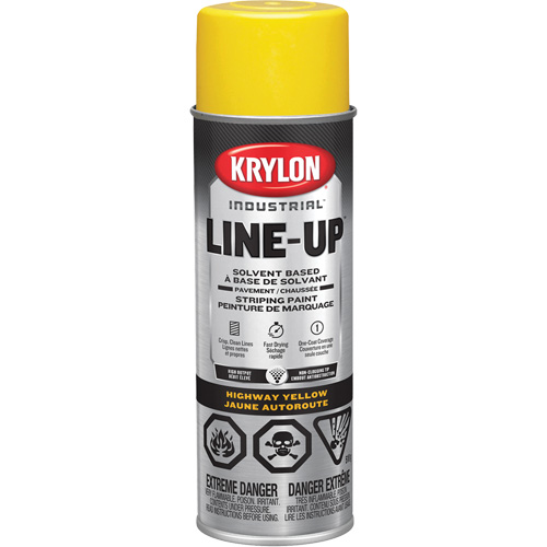 Peinture de marquage professionnelle &agrave; base de solvant, Jaune, 18 oz, Canette a&eacute;rosol O-Max