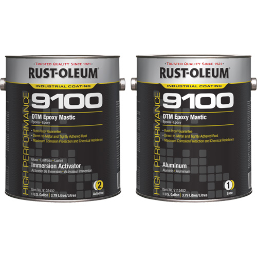 Ensemble de base et d'activateur pour mastic &eacute;poxy DTM du syst&egrave;me 9100, Aluminium, Gallon O-Max