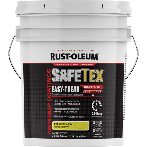 SafeTex&reg; Easy-Tread Acrylic Coating, 4 gal., Water-Based, Flat Finish/Textured, Yellow O-Max