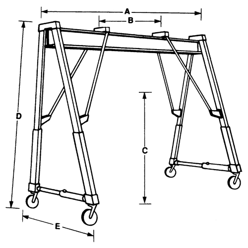 Ponts roulants &agrave; portique, 10' lo, Capacit&eacute; 2000 lb (1 tonne) O-Max