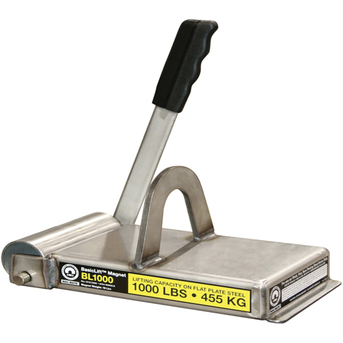 Basiclift Magnets, 1000 lbs. (0.5 tons) Holding Cap., 11" L x 5-5/8" W x 5-1/2" H O-Max