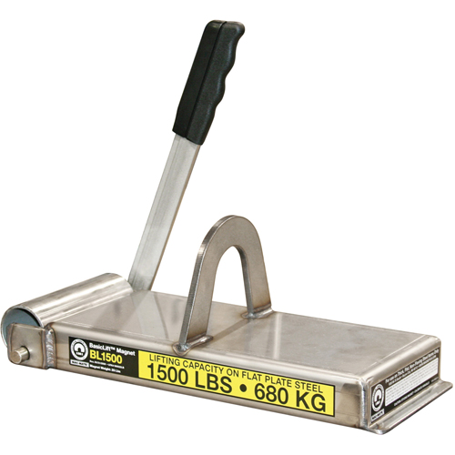 Basiclift Magnets, 1500 lbs. (0.75 tons) Holding Cap., 14-1/2" L x 5-5/8" W x 5-1/2" H O-Max