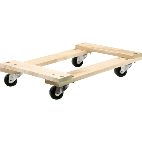 Chariots en bois franc - usage moyen, Roues en Polyol&eacute;fine, Capacit&eacute; de 900 lb, 18" la x 24" p x 7" h O-Max