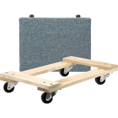 Chariots en bois franc - usage moyen, Roues en Polyol&eacute;fine, Capacit&eacute; de 900 lb, 18" la x 24" p x 7" h O-Max