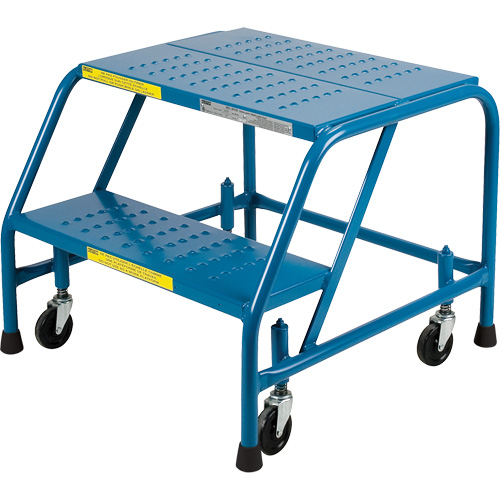 Escabeau roulant certifi&eacute; par la CSA, 2 marches, Largeur de la marche 22", Hauteur de la plateforme 19", Acier O-Max