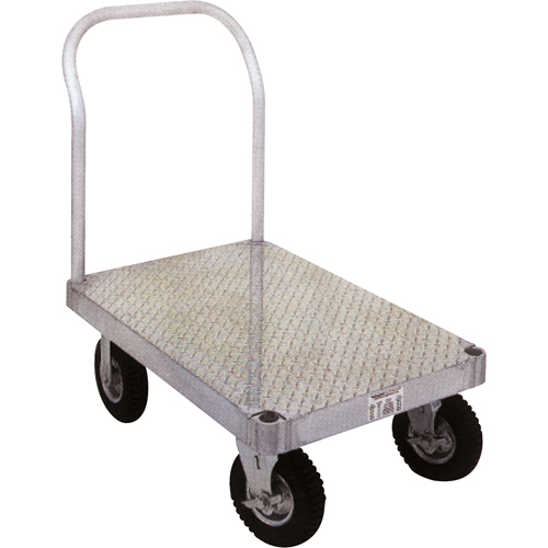 Aluminum Platform Truck, 24" W x 48" L, 2000 lbs. Cap., Rubber Wheels O-Max
