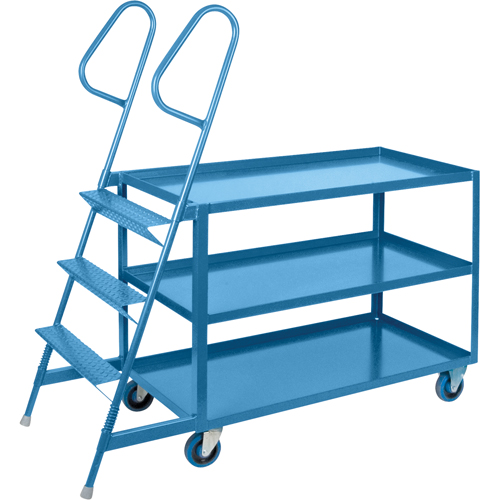 Chariots &agrave; cueillette, Acier, 24" la x 64" p, 3 tablettes, Capacit&eacute; 1200 lb O-Max