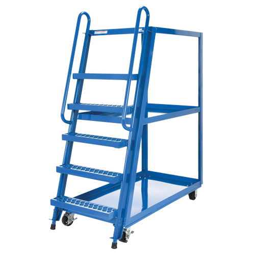 Chariot &agrave; cueillette, Acier, 27-7/8" la x 56-1/8" p, 3 tablettes, Capacit&eacute; 1000 lb O-Max