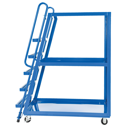 Chariot &agrave; cueillette, Acier, 27-7/8" la x 56-1/8" p, 3 tablettes, Capacit&eacute; 1000 lb O-Max