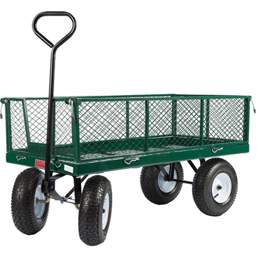 Wagons With Fold-Down Racks, 24" W x 48" L, 800 lbs. Capacity O-Max