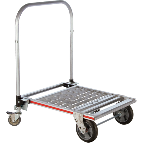 Chariot &agrave; plateforme repliable &agrave; quatre roues, Aluminium, 750 lb, 31" lo x 23-1/4" la, Hauteur 39" O-Max