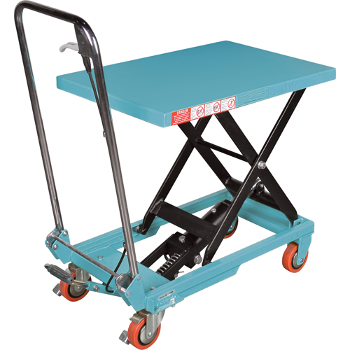 Heavy-Duty Hydraulic Scissor Lift Table, 27-1/2" L x 17-3/4" W, Steel, 330 lbs. Capacity O-Max