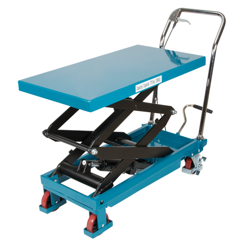 Heavy-Duty Hydraulic Scissor Lift Table, 35-3/4" L x 19-3/4" W, Steel, 770 lbs. Capacity O-Max