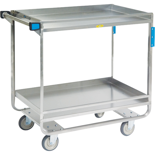 Chariots avec barres de retenue, 2 Tiers, 23" la x 37-1/4" h x 38-5/8" p, Capacit&eacute; 700 lb O-Max