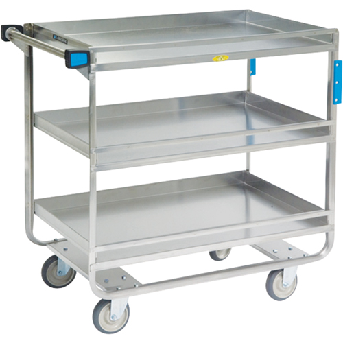 Chariots avec barres de retenue, 3 Tiers, 23" la x 37-1/4" h x 38-5/8" p, Capacit&eacute; 700 lb O-Max