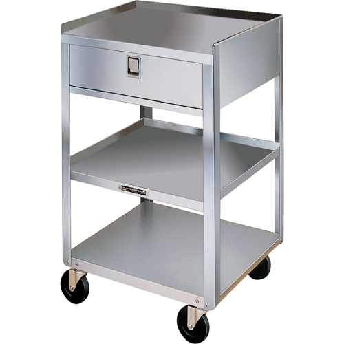 Supports en acier inoxydable pour &eacute;quipement, 300 lb Capacit&eacute;, Acier inoxydable, 16-3/4" x la, 30-1/8" x ha, 18-3/4" p, 1 tirroirs O-Max