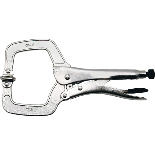 Super Heavy-Duty Locking C-Clamp with Swivel Pad, 11" (279 mm) Capacity O-Max