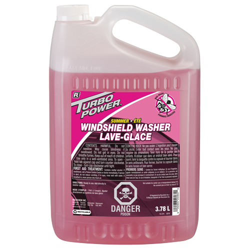 Turbo Power&reg; Summer Bug Wash Windshield Washer Fluid, Jug, 3.78 L O-Max