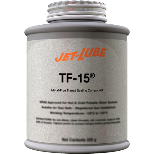 TF-15&reg; Metal-Free Thread Sealing Compound, Brush-Top Can, 227 ml, -46° C - 315° C/50° F - 600° F O-Max