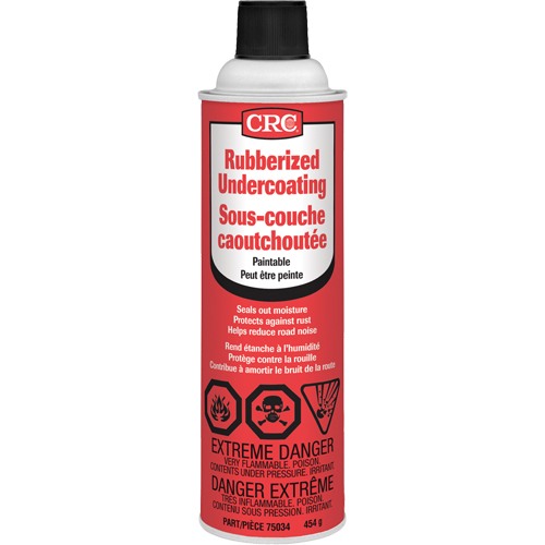 Rubberized Spray Undercoating, 16 oz./454 g/473 ml, Aerosol Can, Black O-Max