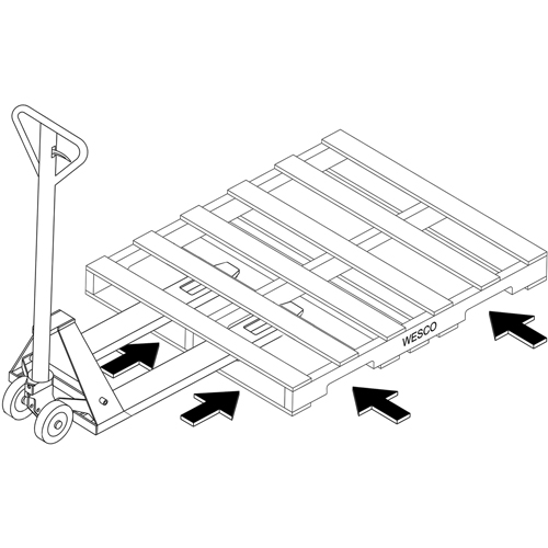 4-Way Hydraulic Pallet Truck, 48" L x 7" W, 4000 lbs. Capacity O-Max