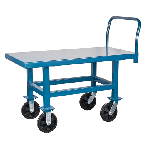 Elevated Platform Trucks, 48" L x 24" W, 1000 lbs. Capacity, Pneumatic Casters O-Max