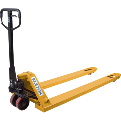 Long Fork Manual Pallet Truck, Steel, 72" L x 27" W, 5500 lbs. Capacity O-Max