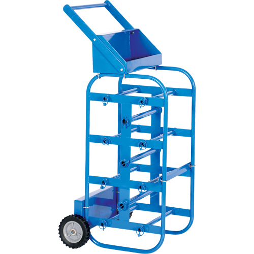 Chariot portatif pour mat&eacute;riaux bobin&eacute;s, Acier, 11 Montants, 19-1/2" la x 43-1/4" h x 17-1/2" p, Capacit&eacute; de 150 lb O-Max