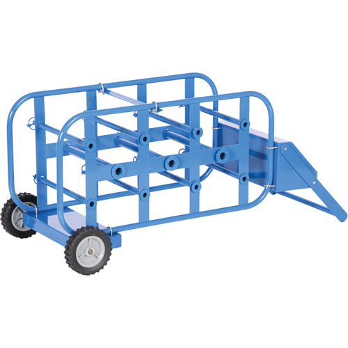 Chariot portatif pour mat&eacute;riaux bobin&eacute;s, Acier, 11 Montants, 19-1/2" la x 43-1/4" h x 17-1/2" p, Capacit&eacute; de 150 lb O-Max