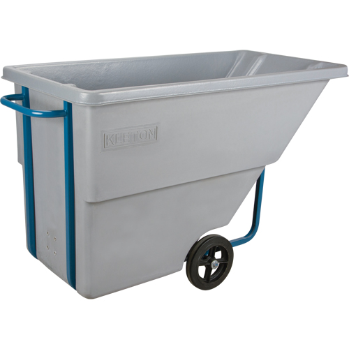 Chariot basculeur en acier, Poly&eacute;thyl&egrave;ne, 0,625 vg³, Capacit&eacute; de charge de 850 lb O-Max