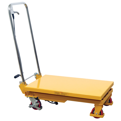 Hydraulic Scissor Lift Table, 17.75" L x 27.5" W/27-1/2" L x 17-3/4" W, Steel, 330 lbs. Capacity O-Max