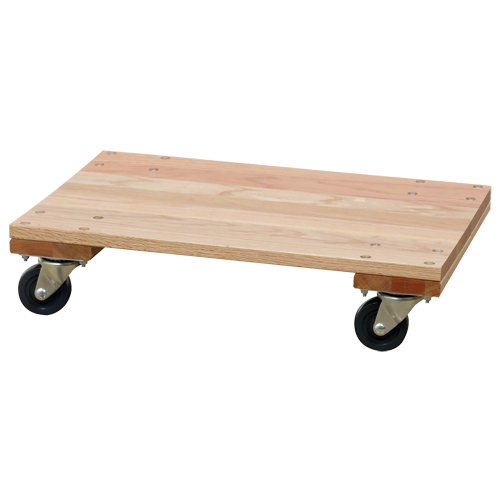 Socle roulant &agrave; plateforme en bois solide, Roues en Caoutchouc, Capacit&eacute; de 900 lb, 16" la x 24" p x 6" h O-Max