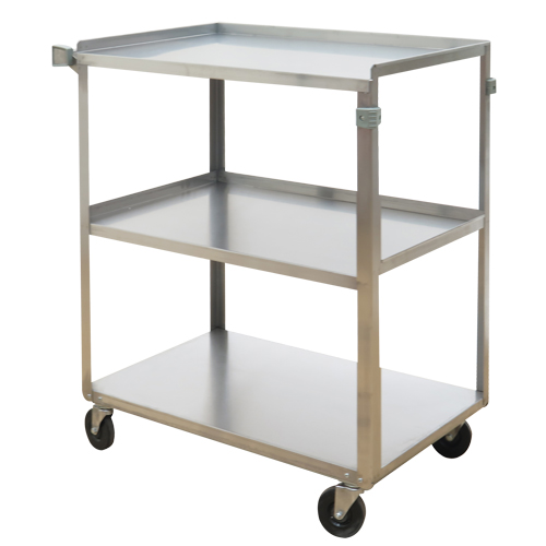 Chariots &agrave; tablette, 3 Tiers, 17-5/8" la x 33" h x 27-1/8" p, Capacit&eacute; 300 lb O-Max