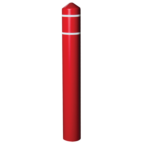 Enveloppe lisse pour butoir avec bandes r&eacute;fl&eacute;chissantes, 8" dia. x 56" l, Rouge O-Max
