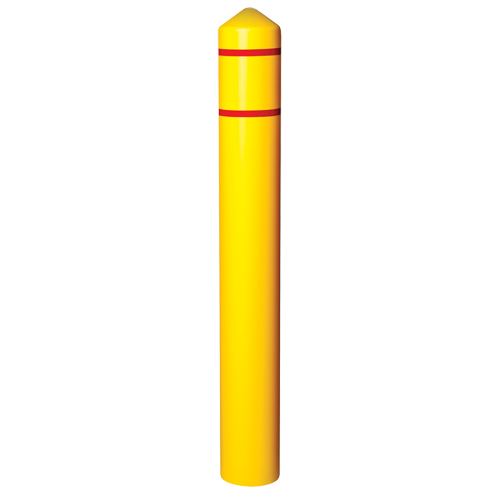 Enveloppe lisse pour butoir avec bandes r&eacute;fl&eacute;chissantes, 8" dia. x 56" l, Jaune O-Max