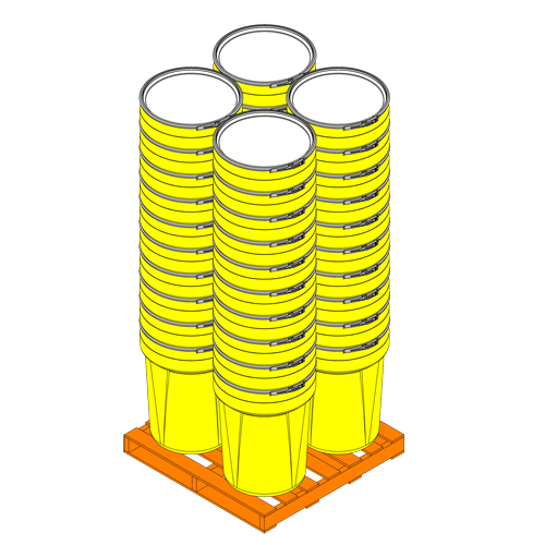 Nestable Polyethylene Drum, 30 US gal (25 imp. gal.), Open Top, Yellow O-Max