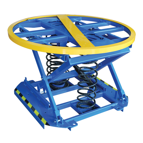 Spring-Operated Pallet Lifter, 43-5/8" L x 43-5/8" W, 4400 lbs. Cap. O-Max