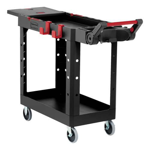 Chariot utilitaire robuste et polyvalent, 2 tiers, 25-1/5" x 36" x 51-1/2", Capacit&eacute; 500 lb O-Max