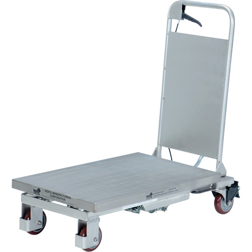 Manual Hydraulic Scissor Lift Table, 27-1/2" L x 17-5/8" W, Partial Stainless Steel, 400 lbs. Capacity O-Max