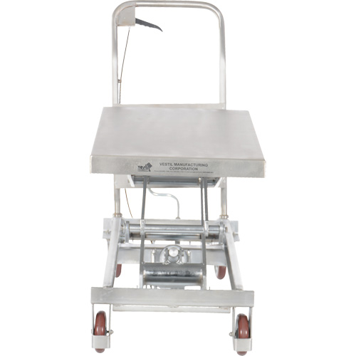 Manual Hydraulic Scissor Lift Table, 35-1/2" L x 20" W, Partial Stainless Steel, 800 lbs. Capacity O-Max