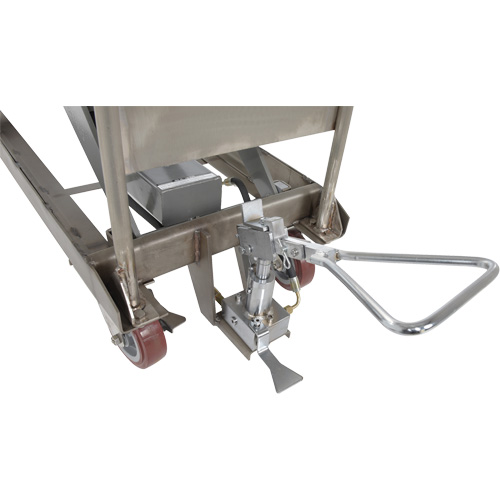 Manual Hydraulic Scissor Lift Table, 47" L x 24" W, Partial Stainless Steel, 2000 lbs. Capacity O-Max