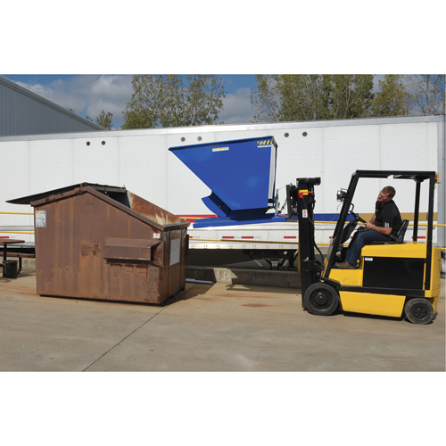 Self-Dumping Hopper, Steel, 3 cu.yd., Blue O-Max