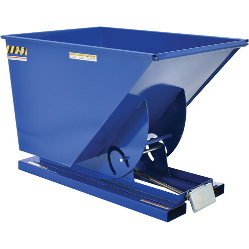 Self-Dumping Hopper, Steel, 1 cu.yd., Blue O-Max
