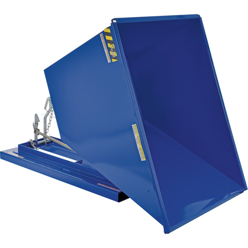 Self-Dumping Hopper, Steel, 1 cu.yd., Blue O-Max