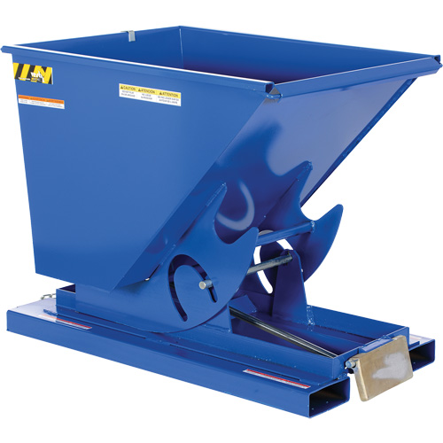 Self-Dumping Hopper, Steel, 1/2 cu.yd., Blue O-Max