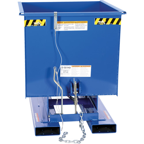 Self-Dumping Hopper, Steel, 1/2 cu.yd., Blue O-Max