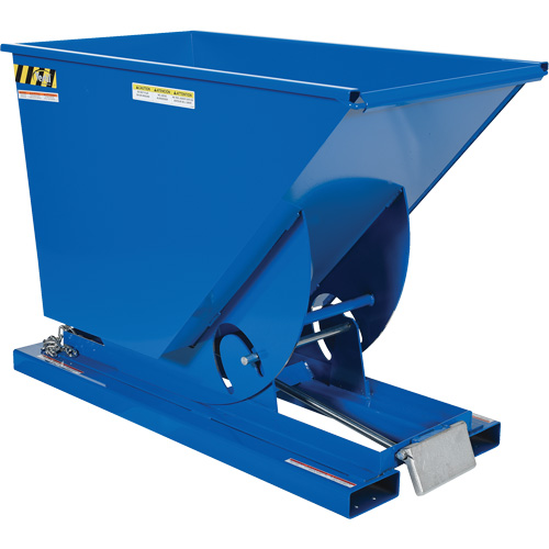 Conteneur autobasculeur, Acier, 3/4 vg³, Bleu O-Max