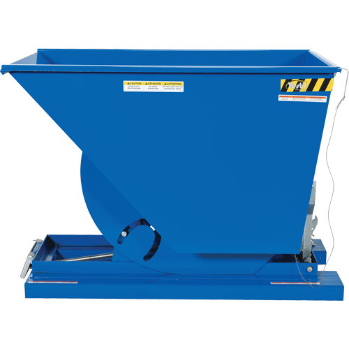 Conteneur autobasculeur, Acier, 3/4 vg³, Bleu O-Max