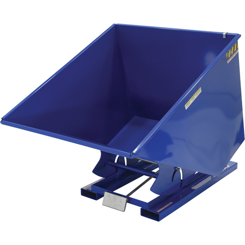Self-Dumping Hopper, Steel, 2 cu.yd., Blue O-Max